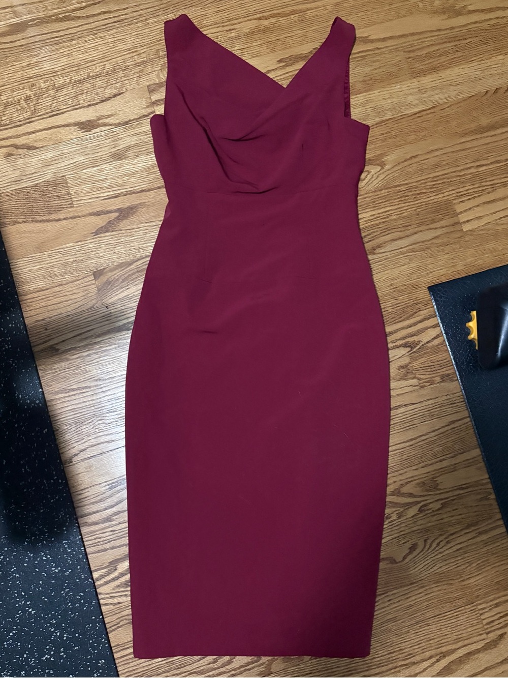 NWOT Black Halo dark red pencil dress